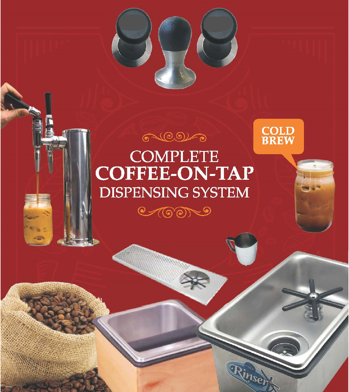 Prislusenstvo pre pripravu kavy - Barista - odkvapkavacie vanicky, umyvanie, tampery